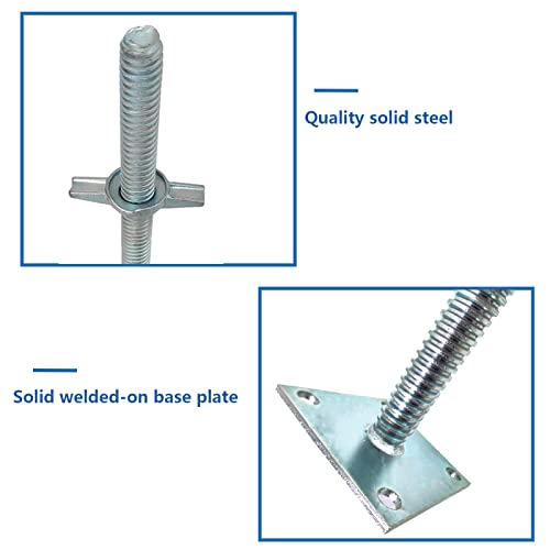 4 pack adjustable leveling jack solid screw jacks with base plate for baker-style scaffolding silver