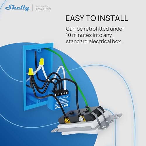 Shelly 1 Mini Gen3, WiFi & Matter Smart Relay Switch with Dry Contacts, 1-Channel 8A, Compatible with Alexa, Home Assistant, SmartThings & Google Home, DYI, Garage Door Opener, No Hub Required - Image 6