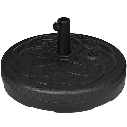 Outsunny Pied de Parasol Base de lestage à remplir de Sable ou d'eau 25L avec poignée Ø 56 x 30,5H cm Noir