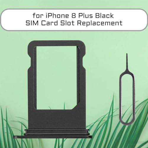 Risidamoy for iPhone 8 Plus Black SIM Card Adapter Replacement Single SIM Version 8Plus Single Card Slot Holder Part with Waterproof Rubber Ring SIM Ejector for A1864 A1897 A1898