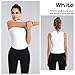 FEOYA Women's Lightweight Sleeveless Sports Vest - Quick Dry, Slim Fit, Full Zip-up, Athletic Yoga Tank Top (White)