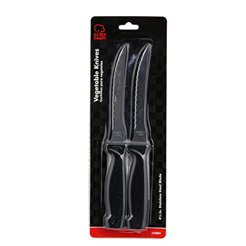 Chef Craft Faca de legumes selecionada, lâmina de 11,5 cm 21,5 cm de comprimento conjunto de 2 peças