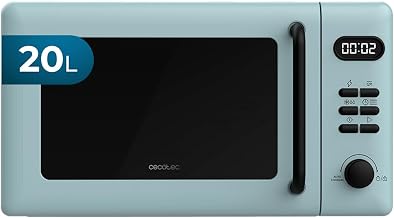 Cecotec Proclean 5110 Blue Digital Microwave with Grill 20L 700W in 6 Levels and Grill 800W, Defrost Mode, End Cooking Signal, Interior Lamp, Timer 30', Design in Blue.