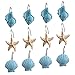 Ganchos de cortina de ducha de conchas, 12 anillas de cortina de ducha, ganchos decorativos antioxidantes para cuarto de baño, toallas, ropa (4 conchas + 4 estrellas de mar + 4 cónicas)