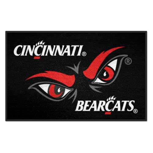 FANMATS 13567 Cincinnati Bearcats Starter Accent Rug - 19in. x 30in. | Sports Fan Home Decor Rug and Tailgating Mat Uniform Design - Bearcat Eyes Logo