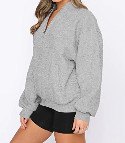 KIKIBERRY Womens Half Zip Up V Neck Long Sleeve Casual Sweatshirt Tops with Pockets 3 KIKIBERRY Womens Half Zip Up V Neck Long Sleeve Casual Sweatshirt Tops with Pockets