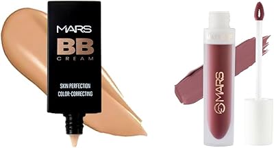 BB Cream Lightweight Foundation | Blendable BB Cream for Women(30 ml) (Tan) Matte Liquid Lip Color | Long Lasting | Non-Transfer & Waterproof Lipstick for Women (4.5 ml) (08-Trend Train)