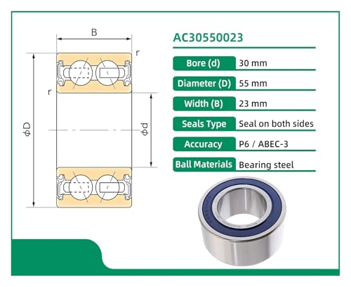 30BD5523 Roulements de conditionnement double étanchéité anti vibration