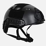 COZYJIA Taktische Armee Military Style PJ Typ SWAT Kampf schnellen Helm mit Brille NVG Mount und Side Rail für CQB schießen Airsoft Paintball (schwarz)