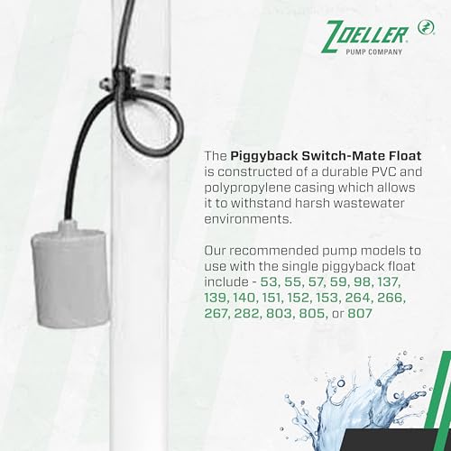 Zoeller 10-0055 Switch-Mate Piggyback Variable Level Float Switch 13 Amp 115 Volt 10ft Cord by Zoeller - Image 4