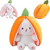 LKMYHY Reversible Carrot Rabbit & Strawberry Bunny Plush Pillow - Cute Easter Stuffed Animal for Boy