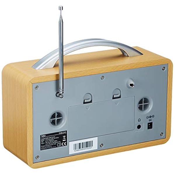 Xoro DAB 240 DAB/DAB /FM Radio portatile (funzione sveglia, display LCD negativo da 2,8 pollici con display LCD, antenna telescopica in metallo, telaio in legno MDF, marrone chiaro