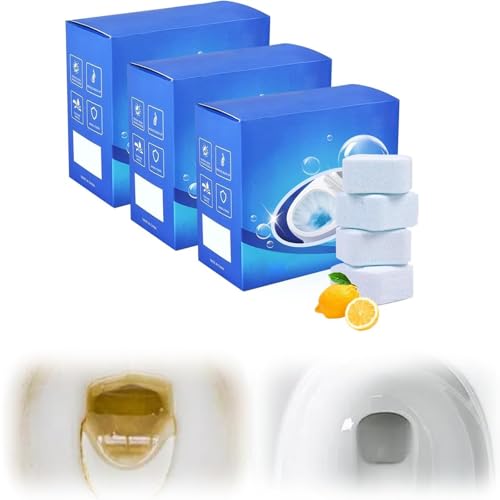 Pastilles nettoyantes ultra-puissantes pour toilettes et canalisations - Paquet de 12 - Désodorisant rafraîchissant pour salle de bain - Nettoyant multi-usages et déboucheur de canalisations