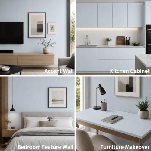 NVRZQWD Peel and Stick Wallpaper Blue Contact Paper Self-Adhesive Removable Waterproof Wallpaper Vinyl for Cabinets Countertops Bathroom Kitchen Wall Covering 17.7"x118" by NVRZQWD - Used condition - Image 4