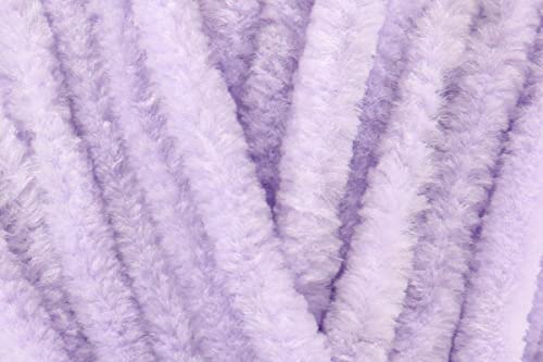 King Cole Yummy Chunky Crochet Yarn, 100% Polyester Plush Texture Knitting Wool for Blankets, Throws, Scarves & Shawls - 100g Ball - Lilac (3462) - Single (1 Ball)
