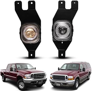 Nixon Offroad Car Fog Lights for Ford F-250 F-350 F-450 Super Duty 2001-2004, Excursion 2001-2004 Fog Lamp Set Driving Fog Light Assembly Replacement 1 Pair (Clear Lens)