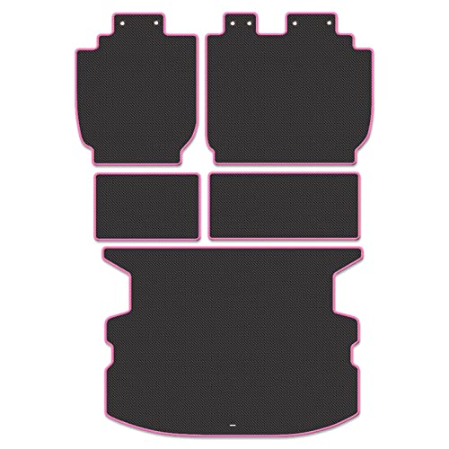 Hotfield トヨタ 互換品 新型 シエンタ 5人乗り 10系 15系 2025年8月〜対応 ラゲッジルームマット カーボンファイバー調 ロック糸カラー:ピンク