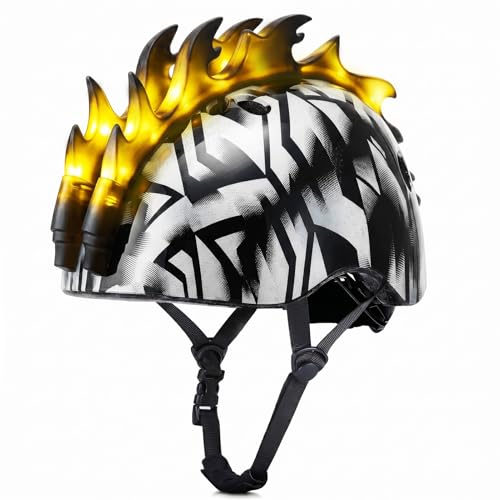 Image of Toddler Bike Helmet with LED Lights, Kids Helmet for Boys 2-6 Years, Adjustable Kids Bike Helmets Toddler Helmets for Bicycle Skateboard Scooter