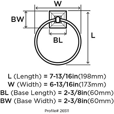 Miniatura 6 de Amerock Corp BH26511BBZ Markham - Anillo de toalla con diseño de champán, dorado