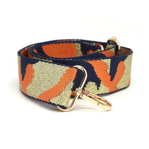 Bandoulière de sac réglable orange version longue pour rehausser un sac à main