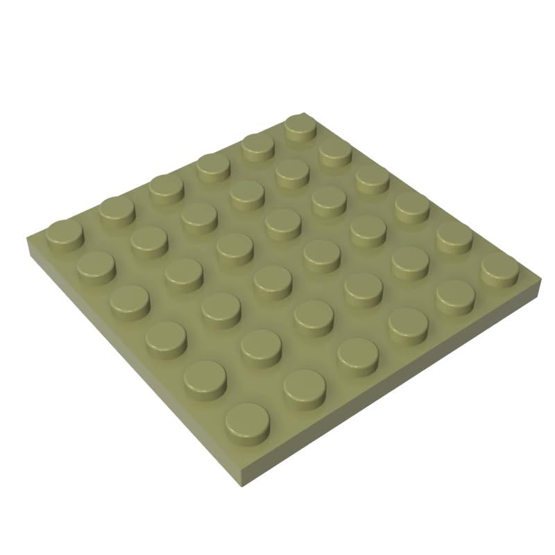 3958 Foundation Plate Plate 6x6 10 Pieces GDS-523 Compatible with Lego Building Blocks Color:Olive Green — image 1
