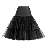Jaaytct Women's 50s Petticoats for Women Tutu Crinoline Underskirt 27" Length Half Slip Petticoat Bl