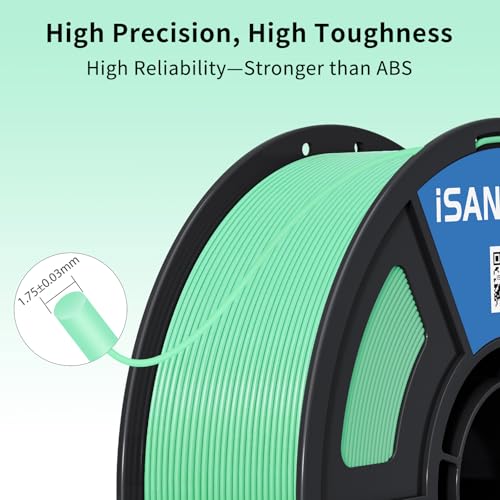 Image of iSANMATE 3D Printer Filament ASA Mint Green, UV & Weather Resistant ASA Filament Perfect for Outdoor Functional Parts, for Bambu Lab 3D Printers,AMS,AMSLite, 1kg Spool (2.2lbs)