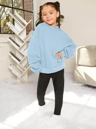 SweatyRocks Girl's Letter Print Hooded Sweatshirt Long Sleeve Oversized Pullover Tops3