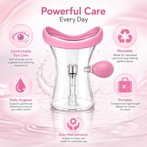 Image of Eye Wash Cup with Air Pump | Eye Cleaning Cup with Soft Silicone Rim | Reusable Eye Wash Cleaner for Daily Eye Hygiene | Portable Eye Rinse Cup for Men & Women