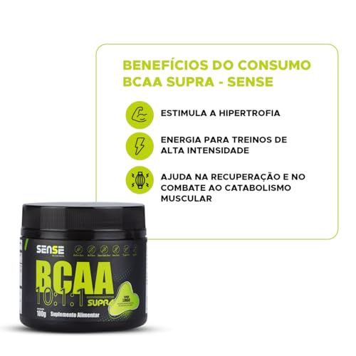 BCAA Supra 10:1:1 - Sabor Limão - 100g - Suporte para Treinos Intensos Aminoácidos essenciais