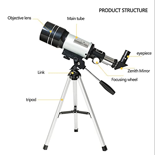Telescopio Astronómico Refractor 70 mm Apertura 300 mm Focal miniatura 5