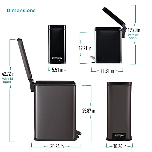 Conjunto de basureros para cocina y baño de acero inoxidable miniatura 7