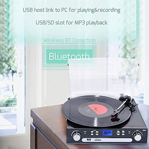 DIGITNOW! Tourne-Disque Bluetooth, Platine Vinyle 33/45/78 TR/Min avec Haut-parleurs intégrés, encodage du Vinyle au MP3, encodage SD/USB, Radio, Cassette, entrée auxiliaire - Les Beatles, Paul McCartney, John Lennon, RIngo Starr, George Harrison DIGITNOW! Tourne-Disque Bluetooth, Platine Vinyle 33/45/78 TR/Min avec Haut-parleurs intégrés, encodage du Vinyle au MP3, encodage SD/USB, Radio, Cassette, entrée auxiliaire – Image 8