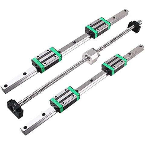 CNCYEAH 2PCS Linear Guide Rail HGR15-1500mm Linear Rail with 4PCS Slider Block+1PCS SFU1605-1500mm Ball Screw with Ball Nut, BF12 / BK12 End Support, Coupling and Nut Housing for DIY Lathes Mills Cover