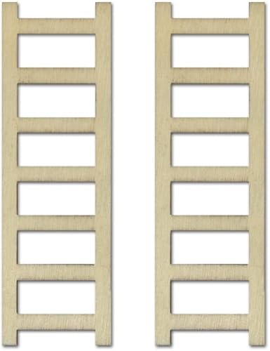 Escaleras de diorama de casa de muñecas de madera en miniatura, 2 piezas, 4 pulgadas de alto, marrón