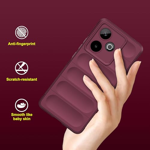 Image of amazon basics Back Case Cover for Realme GT 7T | Compatible for Realme GT 7T Back Cover | Liquid Silicon Magic Case with Camera Protection | Plum