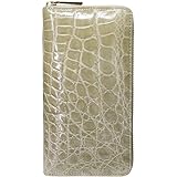 [ベルクート] トープ クロコダイル 長財布 メンズ レディース 本物 エナメル シャイニング 財布 本革 本皮 レザー ワニ 鰐 皮 ワニ革 ワニ皮 クロコ ラウンドファスナー ラウンドジップ ブランド 長サイフ 薄い 薄型 大容量 ブランド 人気 ゴールドジップ 1291422-F-d55