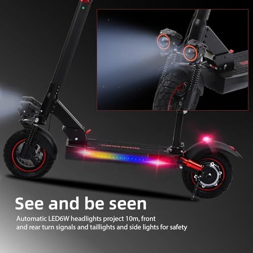 Image of Electric Scooter Adults,1200 /1600W Motor, 30 /34 MPH Top Speed & 30 /40 Miles Range, 48V 18 /21AH Big Battery, 10 /11 inch Off-Road Tire Folding E Scooter with Seat, Dual Braking System, Double Suspension