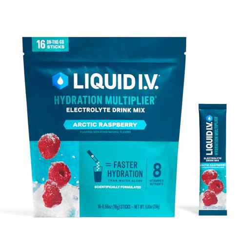 Image of Liquid I.V.® Hydration Multiplier - Arctic Raspberry | Electrolyte Powder Drink Mix | 1 Pack (16 Servings)