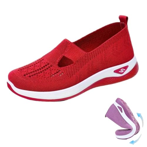 Inspireuplift Shoes for Women, Summer Breathable Non-Slip Soft Sole Elderly Shoes, Women's Casual Orthopedic Walking Flats for Middle-Aged and Seniors