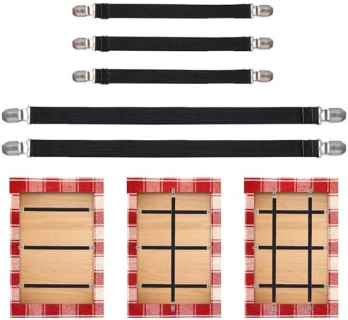 Table Cloth Holder Clips Hidden Strap 5 Pack - Adjustable Elasticity Picnic Tablecloth Clip Perfect for Thick Tables Bench Cover Picnic Party Camping and RV Accessories
