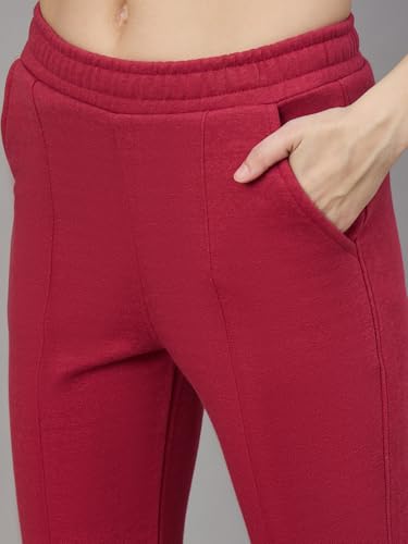 Image of 98 Degree North Women Flared Fleece Track Pants-GL1315-ALMOND