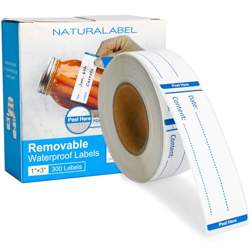 NATURALABEL 300 PCS Removable Freezer Labels with Dispenser - 1