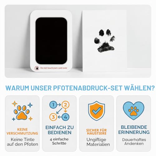 Jiujuda9 2 Sets Pfotenabdruck Set Hund Katze, Baby Handabdruck und Fußabdruck Set, Berührungsloses Fussabdruck Baby Abdruckset, bBaby Erstausstattung Neugeborene