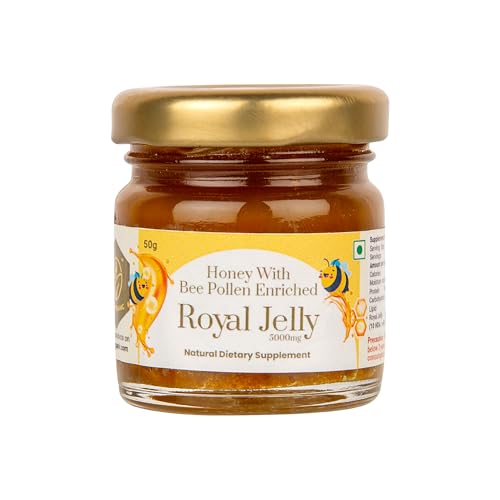 Image of Shiva Organic Honey With Bee pollen Enriched Royal Jelly 5000mg Natural Dietary Supplement (50 g)