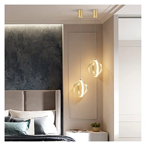 Lustre moderne à LED sphérique or avec éclairage de lustre à tête unique