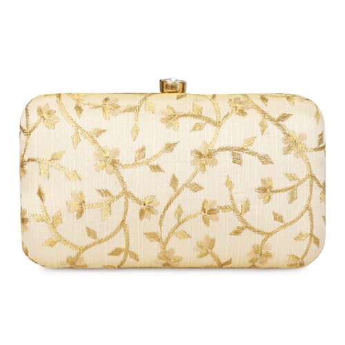 Hand Crafted Designer Box Clutch For Women, Zari Embroidery Clutch For Women/Hand Clutch For Women - Image 7