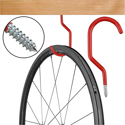Bike Hooks for Garage Wall,6 Pack Heavy Duty Bike Storage Hooks,Vinyl Coating Hanging Bicycle Hook,Wall Ceiling Mount Screw in Bike Hanger for Ladder,Hose,Cords and Garden Tools,Workshop Organizer