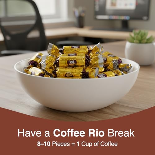 Coffee Rio Original Roast Coffee Caramels Candy Bulk Pack, 3 Pound Bag - Individually Wrapped Hard Candies Blended with Fresh Dairy Cream - Perfect for Office Candy Bowl, Buffet - Kosher Certified