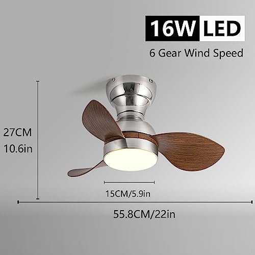 Ventilateur de plafond à intensité variable avec lumière LED télécommandée pour salon